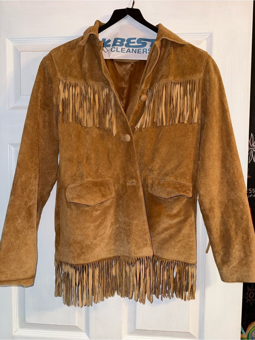Rare Vintage Marlboro Gear Club Fringe Suede Leather Jacket Size Adult M